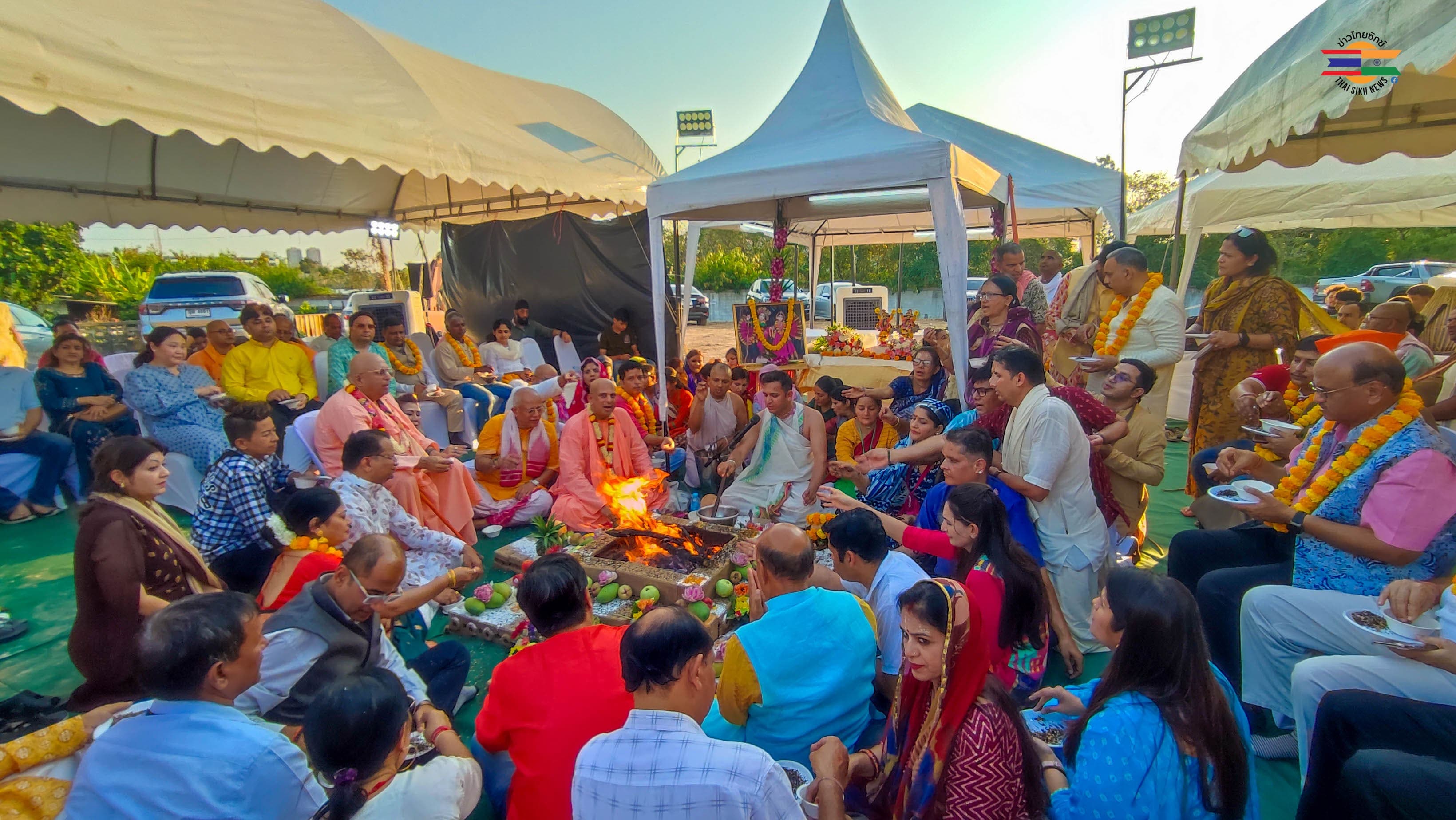 Large gathering of devotees during celebration